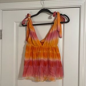 Alice & Olivia orange and pink top